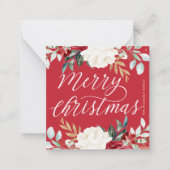 Carte De Correspondance Joyeux Noël botanique rouge classique (Devant)