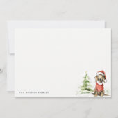 Carte De Correspondance Joyeux Noël Caniche Teckel Mignon et Lumineux (Devant)