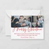 Carte De Correspondance joyeux noël chic calligraphie 2 photos collage (Devant)