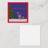Carte De Correspondance Joyeux Noël! Écureuil, cardinal, arbre, vacances (Devant / Derrière)