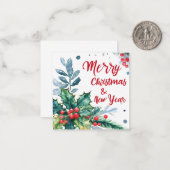 Carte De Correspondance Joyeux Noël et Bonne Année (Devant/Arrière en situation)