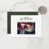 Carte De Correspondance Joyeux Noël Famille Photo Fêtes Rustiques (Devant/Arrière en situation)