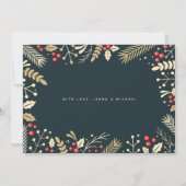 Carte De Correspondance Joyeux Noël Holly & Berries (Dos)