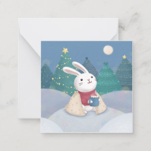Carte De Correspondance Joyeux Noël : Illustration de lapin