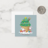 Carte De Correspondance Joyeux Noël : lapins & crème glacée (Devant/Arrière en situation)