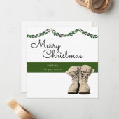 Carte De Correspondance Joyeux Noël Merci militaire à thème (Devant/Arrière en situation)