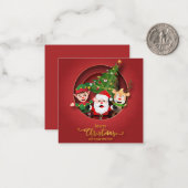 Carte De Correspondance Joyeux Noël mignon (Devant/Arrière en situation)