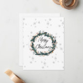 Carte De Correspondance Joyeux Noël mignon ferme moderne blanc gris (Devant/Arrière en situation)