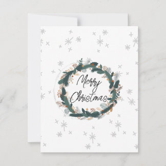 Carte De Correspondance Joyeux Noël mignon ferme moderne blanc gris