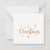 Carte De Correspondance Joyeux Noël Pailleté Rose Faux Blanc Mignon (Dos)