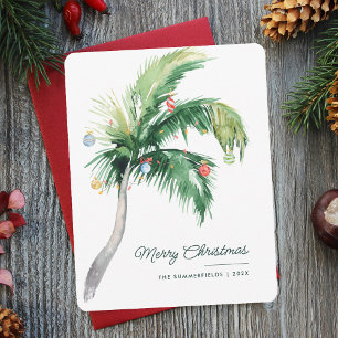 Carte De Correspondance Joyeux Noël Palm Tree Côte tropicale