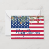 Carte De Correspondance Joyeux Noël Patriotique du drapeau américain (Devant)