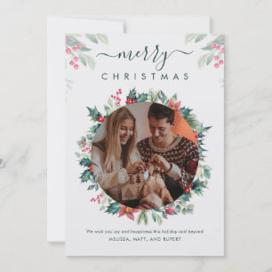 Carte De Correspondance Joyeux Noël Photo de famille Botanique Fêtes