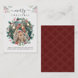 Carte De Correspondance Joyeux Noël Photo personnalisée Mistletoe