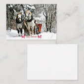 Carte De Correspondance Joyeux Noël ! Promenade en traîneau à la campagne (Devant / Derrière)