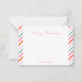 Carte De Correspondance Joyeux Noël rose moderne (Devant)