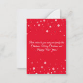 Carte De Correspondance joyeux noël rouge photos collage vacances (Dos)