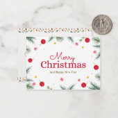 Carte De Correspondance Joyeux Noël simple et élégant (Devant/Arrière en situation)