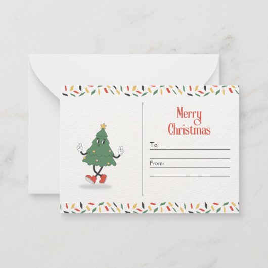 Carte De Correspondance Joyeux Noël simple et élégant (Dos)