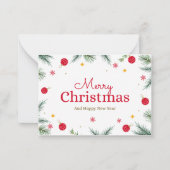 Carte De Correspondance Joyeux Noël simple et élégant (Devant)