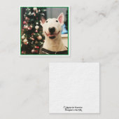 Carte De Correspondance Joyeux Noël Smiling Bull Terrier (Devant / Derrière)
