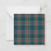 Carte De Correspondance Joyeux Noël Tartan Plaid Classic Preppy Cadeau (Dos)