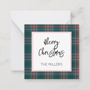 Carte De Correspondance Joyeux Noël Tartan Plaid Classic Preppy Cadeau