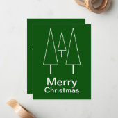 Carte De Correspondance Joyeux Noël Typographie Abstrait Vacances vertes (Devant/Arrière en situation)