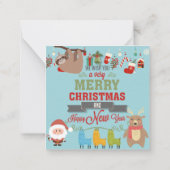 Carte De Correspondance Joyeux Paresseux Noël (Dos)