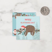 Carte De Correspondance Joyeux Paresseux Noël (Devant/Arrière en situation)