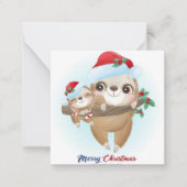 Carte De Correspondance Joyeux Paresseux Noël (Devant)