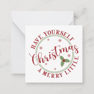 Carte De Correspondance Joyeux petit Noël de houx de fêtes