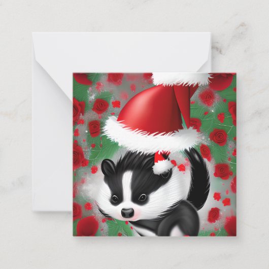Carte De Correspondance Joyeux Skunk de Noël (Devant)