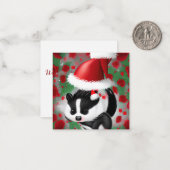 Carte De Correspondance Joyeux Skunk de Noël (Devant/Arrière en situation)