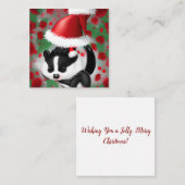 Carte De Correspondance Joyeux Skunk de Noël (Devant / Derrière)