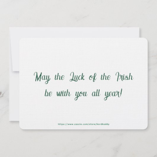 Carte De Correspondance Joyeux St. Patrick's Day Clovers (Dos)