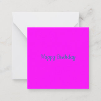 Carte De Correspondance Joyeux texte d'anniversaire en rose