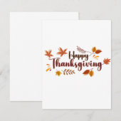 Carte De Correspondance Joyeux Thanksgiving (Devant / Derrière)