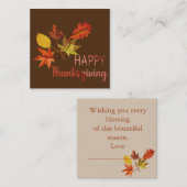 Carte De Correspondance Joyeux Thanksgiving (Devant / Derrière)