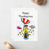 Carte De Correspondance Joyeux Thanksgiving (Devant/Arrière en situation)