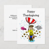 Carte De Correspondance Joyeux Thanksgiving (Devant / Derrière)