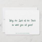 Carte De Correspondance Joyeux trèfles de la Saint-Patrick (Dos)