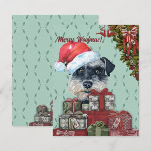 Carte De Correspondance Joyeux Woofmas ! Noël du Père Noël Zwergschnauzer