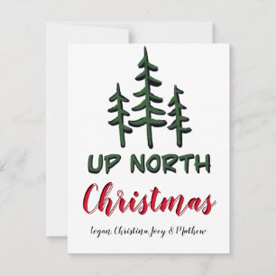 Carte De Correspondance Jusqu'à Noël du Nord, verdure rustique