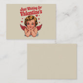 Carte De Correspondance Juste à l'attente de la Saint-Valentin Bébé Cupido (Devant / Derrière)