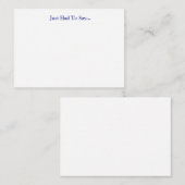 Carte De Correspondance Juste Dire... (Devant / Derrière)
