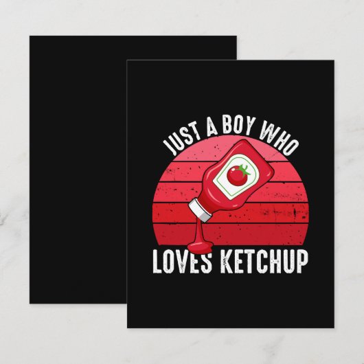 Carte De Correspondance Juste un garçon qui aime Ketchup (Devant / Derrière)