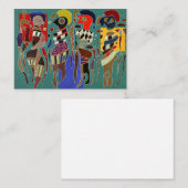 Carte De Correspondance Kandinsky - 4 chiffres sur 3 carrés (Devant / Derrière)