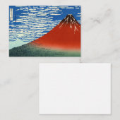 Carte De Correspondance Katsushika Hokusai - Vent Fin, Matin Clair (Devant / Derrière)