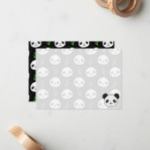Carte De Correspondance Kawaii Panda Pattern Bamboo In Black White Green (Devant/Arrière en situation)